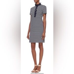 Tory Burch Lidia Navy Striped Polo Shirtdress xs